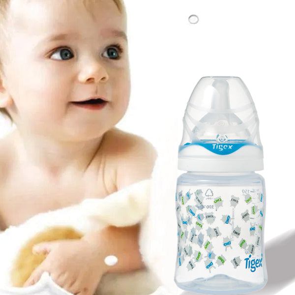 Tigex Bottle Intuition Wide Neck Silicone 150 Ml (0-6 Months) Blue | 24HOURS.PK
