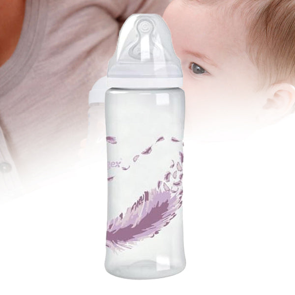 Tigex 360 ML Plastic Feeding Bottle Silicone Teat Wide Neck Multiflow | 24HOURS.PK