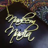 The Jewel Lodge Script Calligraphy Customized Gold Color Name Necklace