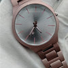 New Simple White & Coffee Brown Wrist Watch For Womens | 24hours.pk