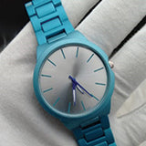 New Simple Blue & White Wrist Watch For Womens | 24hours.pk