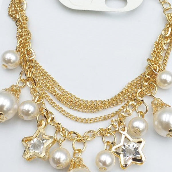 Latest Design Double Chain With Pearl Bracelet For Girls And Women | 24HOURS.PK