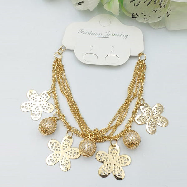 Latest Design Double Chain With Flower Design Bracelet For Girls And Women | 24HOURS.PK