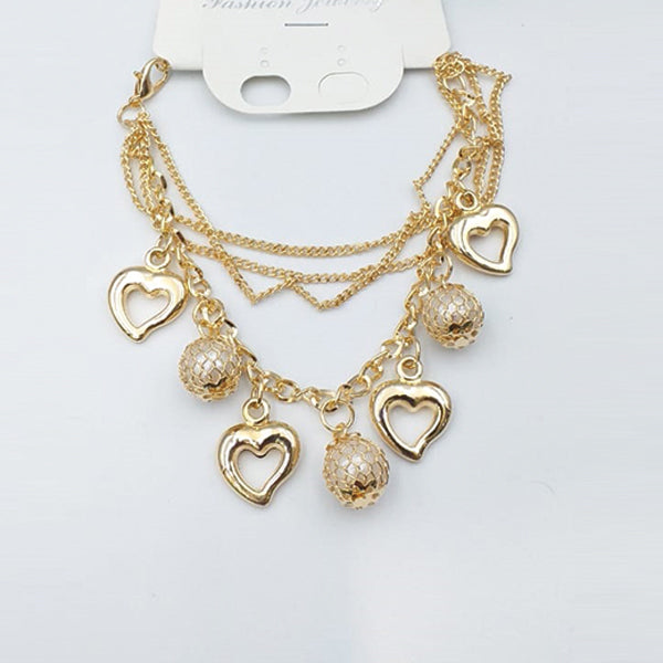 Latest Design Chains With Hearts Design Bracelet For Girls And Women | 24hours.pk