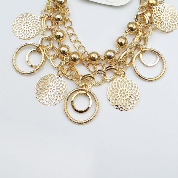 Creative Design Chains With Gold Pearl & Eclipse Bracelet For Girls And Women | 24hours.pk