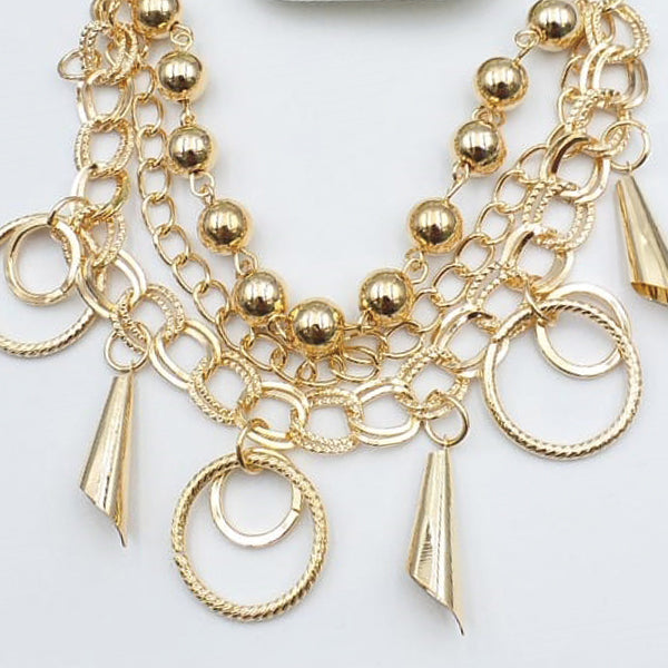 Simple Design Chains With Gold Pearl And Eclipse Bracelet For Girls And Women | 24hours.pk