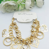 Simple Design Chains With Golden Heart & Eclipse Bracelet For Girls And Women | 24hours.pk