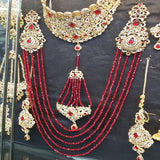 Red & Golden Necklace With Red Stones | 24hours.pk