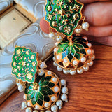 Creative Design With White Pearls Egyptan Style Earrings For Her Light Random Colors | 24HOURS.PK