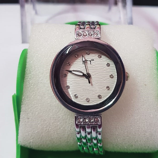 Latest FT Wrist Watch For Women Silver & White | 24HOURS.PK