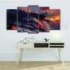 Voclanic Smoke Fire 5 Pcs 3D Wall Frame | 24HOURS.PK