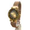 Magnet Chain Elegant Women Wrist Watch Golden and Yellow | 24hours.pk