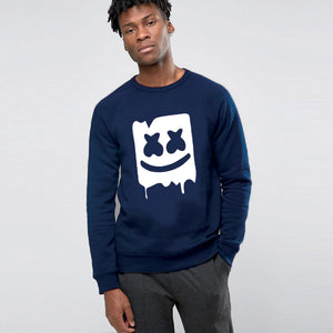 Marshmallow Style 2 Printed Sweatshirt For - Unisex Blue | 24hours.pk