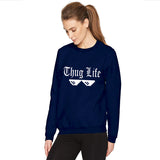 Thug Life Printed Sweatshirt For Unisex Blue | 24hours.pk