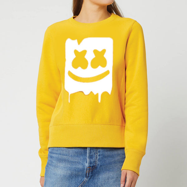 Marshmallow Style 2 Printed Sweatshirt For - Unisex Yellow | 24hours.pk