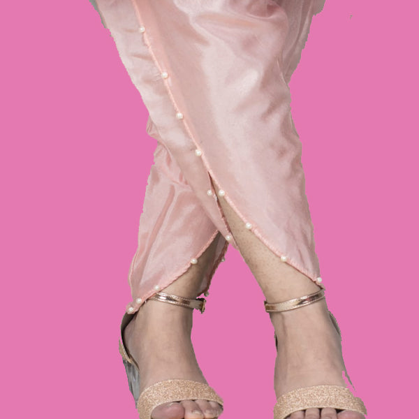 Tulip Cotton Silk With Pearls Shalwar For Her Pink | 24hours.pk