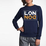 London blue new Printed Fleece Winter Sweatshirt | 24hours.pk