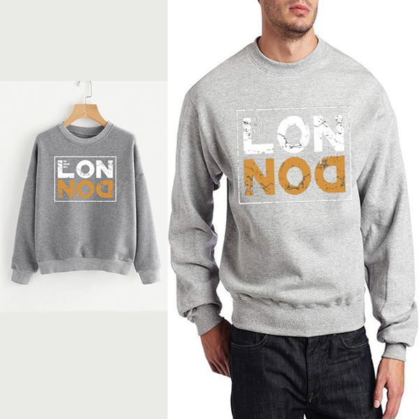London grey new Printed Fleece Winter Sweatshirt | 24hours.pk