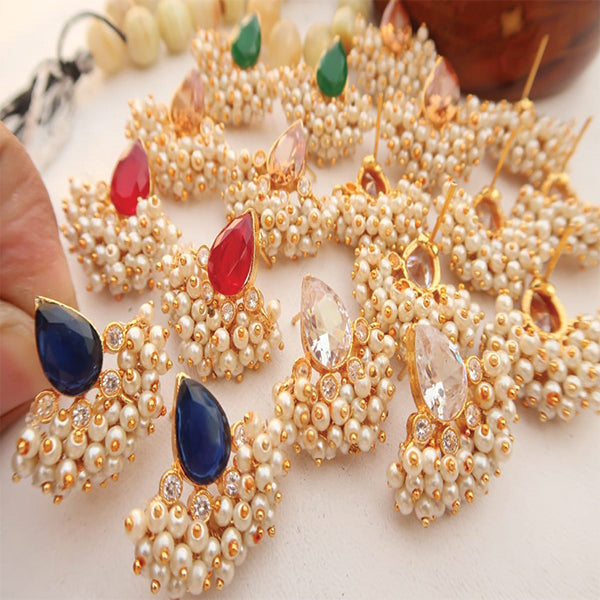 White Pearl With Multicolors Stones Design Necklace For Womens | 24hours.pk