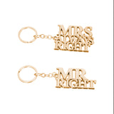 Pack of 2 Glorious Keychain MR RIGHT & MRS ALWAYS RIGHT Best Keychain For Valentines Day | 24hours.pk