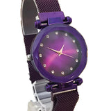 Magnet Chain Elegant Women Wrist Watch Purple | 24hours.pk
