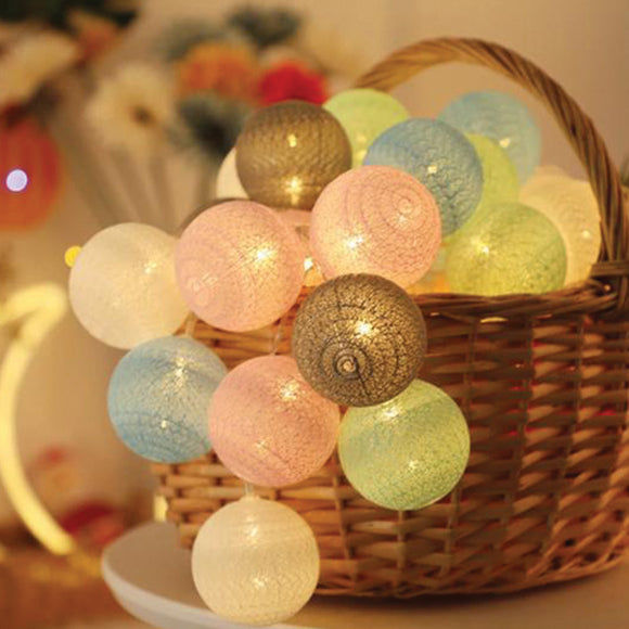20 led Cotton balls strings Multi colours ball warm white light  3 metters | 24hours.pk