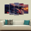 Voclanic Smoke Fire 5 Pcs 3D Wall Frame | 24HOURS.PK