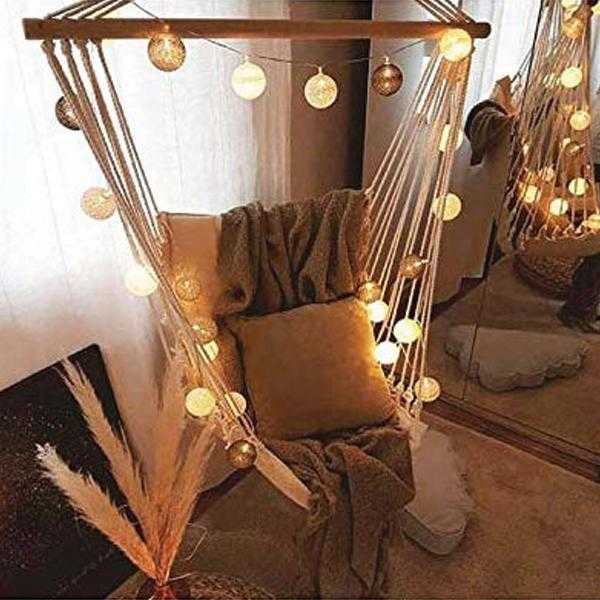 20 led Cotton balls strings Multi colours ball warm white light  3 metters | 24hours.pk