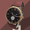 New Roman Watches For Mens Cost Black Dial and Mehroon Belt | 24HOURS.PK