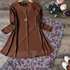 2 Pcs Plain Shirt Printed Trouser For Women -Brown | 24HOURS.PK