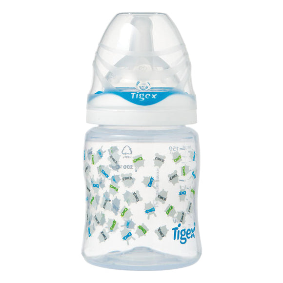 Tigex Bottle Intuition Wide Neck Silicone 150 Ml (0-6 Months) Blue | 24HOURS.PK