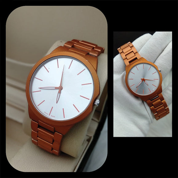 New Simple White & Light Brown Wrist Watch For Womens | 24hours.pk
