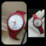 New Simple Red & White Wrist Watch For Womens | 24hours.pk