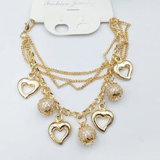 Latest Design Chains With Hearts Design Bracelet For Girls And Women | 24hours.pk