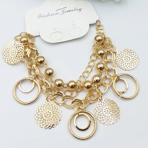 Creative Design Chains With Gold Pearl & Eclipse Bracelet For Girls And Women | 24hours.pk