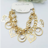 Simple Design Chains With Golden Heart & Eclipse Bracelet For Girls And Women | 24hours.pk