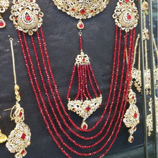 Red & Golden Necklace With Red Stones | 24hours.pk