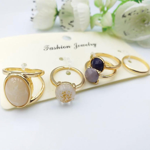 Latest Style Rings Set Multicolors & Random Design Stones | 24HOURS.PK