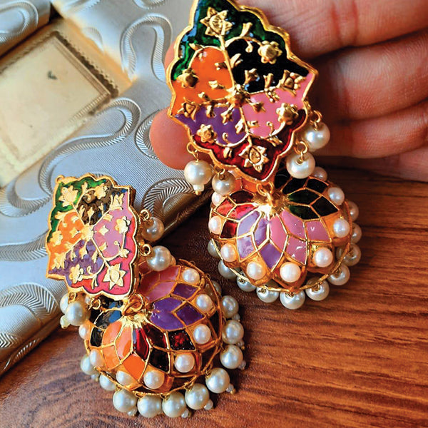 Creative Design With White Pearls Egyptan Style Earrings For Her Multicolors | 24HOURS.PK