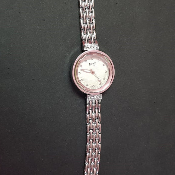 Latest FT Wrist Watch For Women Silver & White | 24HOURS.PK