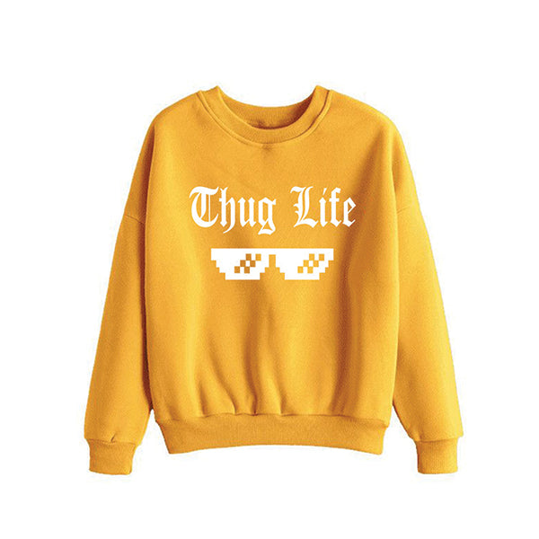Thug Life Printed Sweatshirt For Unisex Yellow | 24hours.pk