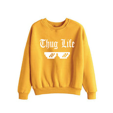 Thug Life Printed Sweatshirt For Unisex Yellow | 24hours.pk