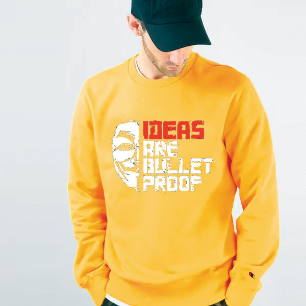Ideas are Bulletproof Sweatshirt for Unisex Yellow | 24hours.pk