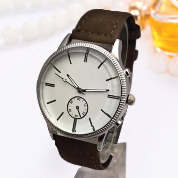 New Roman Watches For Mens Cost White Dial with Brown Belt | 24HOURS.PK