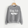 Thug Life Printed Sweatshirt For Unisex Grey | 24hours.pk