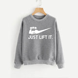 Just Lift It printed Winter Sweatshirt Grey | 24HOURS.PK
