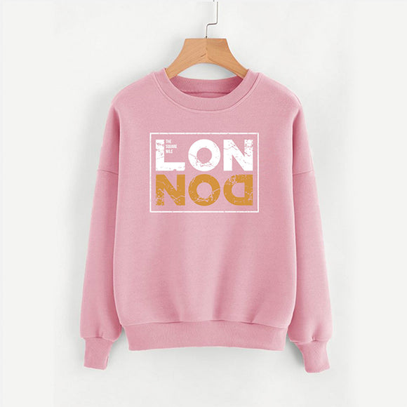 London pink new Printed Fleece Winter Sweatshirt | 24hours.pk
