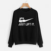 Just Lift It printed Winter Sweatshirt Black | 24HOURS.PK