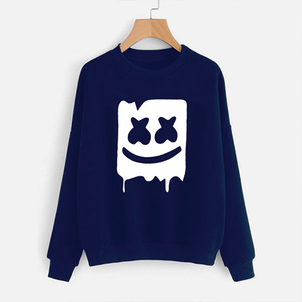 Marshmallow Style 2 Printed Sweatshirt For - Unisex Blue | 24hours.pk