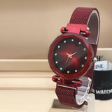 Magnet Chain Elegant Women Wrist Watch Red | 24hours.pk